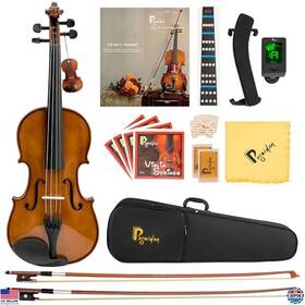 Visit The Poseidon Store B0bnkytt8b 4/4 Violin Set - Solid Wood Acoustic Fiddle With Case Bows Strings