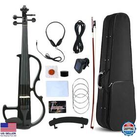 Ev-8m Visit The Vetimobato Store Premium 4/4 Electric Violin Set - Solid Wood Silent Fiddle With Case And Bow