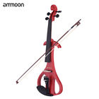 Vix7668135559279mi Ammoon Red Full Size Electric Silent Violin Fiddle 798881706479