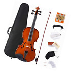 Vlp11-12 Adm Violin Half Size Solidwood Ebony Pegs Beginner Student Advanced
