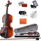Vlz31-12 Red Brown Adm Acoustic Violin Size Hard Case Bow Rosin