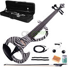 Dsza-1302 White 4 Case Violin Rosin Stripe Black Electric Bow