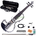 Dsg-1302 White Bright 4 Electric Violin Rosin Sound Case Black Bow