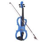 Wsj4144489250250an Ammoon Beginner Solid Silent Electric Violin Blue Tuner 635946502976