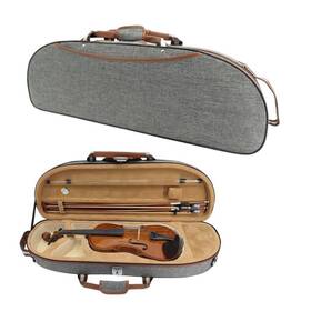 Wuqimusc 918984967636 Violin Case 4/4 Full Size Lightweight Nylon Bag With Adjustable Straps Grey