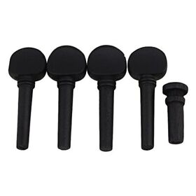 Yibuy13 Yibuy Black Wood Tuning Pegs And End Pin Set For 1/4 Size Violin Fiddle