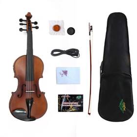 3087 Yinfente 4/4 Acoustic Electric Violin 5 Strings Maple Spruce Handmade With Ebony Wood