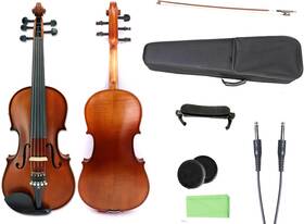 Yinfente 732173893058 5 String Electric Violin Full Size Maple Back Side Spruce Top Ebony Accessori