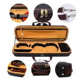 Yinfente 732173893218 Violin Case 4/4 Full Size Oblong Wooden Hard For With Hygrom