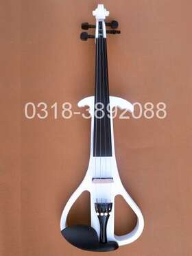 Elv3-4-sm-bai Yinfente White 4/4 Electric Violin Silent Solid Wood Ebony Parts Free Case