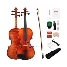 Yv44ch001 Yorray Violin 4/4 Full Size Set Solid Wood Fiddle Kit For Adults Beginners With Ext