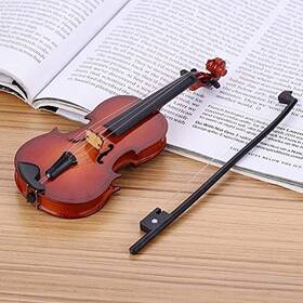 Yosoo 763741173623 Wooden Mini Violin Model Display With Bow Stand And Case Musical Ornament Cr