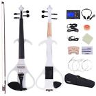 Zfg1042695842874br Ammoon White Full Size Electric Silent Violin Fiddle 702894011376