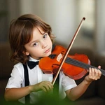 New Solid Wood Natural 1/8 Acoustic Violin + Fiddle Accessories. Fixed Price $39.99.