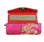 Chinese Pink Silk Print Lipstick Case With Mirror Asian Themed New. Fixed Price $7.00.
