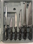 Maxam Knife Set Case 5 Knives Sharpener Cutting Board - Damaged. Fixed Price $7.97.