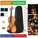 Acoustic For Beginners, CVN-500 Solidwood Ebony Fitted Starter Violins.... Fixed Price $114.58.