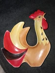 Vintage Holt Howard Ceramic Rooster Hen Spoon Rest Tea Bag Holder 1961 Japan. Fixed Price $20.00.