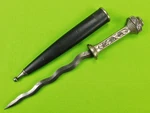 Antique 19 Century French Italian Silver Kris Blade Small Knife Dagger Scabbard. Fixed Price $737.10.