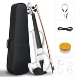 Full Size 4/4 Bunnel Edge Electric Silent Violin With Case Bow Rosin Headphone. Fixed Price $57.85.