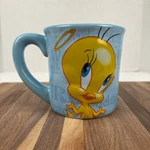 Tweety Bird 99% Angel Mug Warner Bros Blue Coffee Cup Houston Harvest 16OZ. Fixed Price $14.88.