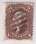 Scott #95, Thomas Jefferson 5C Stamp, Used, Grill, Cv $850. Fixed Price $279.99.