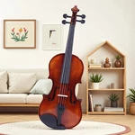 4/4 Full Size Beginner Acoustic Violin - Strings Set, Tuner, Antiqued. Fixed Price $83.59.