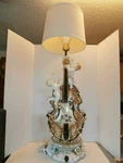 Large Antique/vintage Italian Lamp Porcelain Capodimonte Cherub/angels Violin. Fixed Price $1745.45.