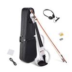 4/4 Size 2 Style Electric Silent White Violin Set Practicing Performing W/ Case. Fixed Price $99.00.