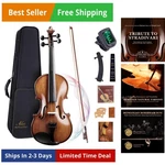 4/4 Full Size Acoustic Violin Kit For Beginners Solid Wood Handmade .... Fixed Price $181.57.