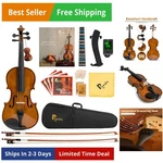 Violin For Beginners Adult Fiddle Set, Acoustic Solid Wood 4/4 .... Fixed Price $187.87.