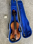 Vtg Erich Pfretzschner 4/4 Violin Model Stradivarius Copy Road Case & Bow 1989. Fixed Price $189.00.