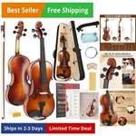 4/4 Full Set, High Density Ebony Violins, Glossy Acoustic Fiddle For A.... Fixed Price $287.24.