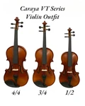 Caraya MV001VT Solid Spruee Top Violin With Extra Strings, Hard Case, Bow & More. Fixed Price $93.47.