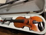 C.1910 German Amati Model Violin Outfit Repaired, Strong Tone Pernambuco Bow. Fixed Price $820.00.