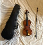 J. Balaton Violin Bow & Case Hand Made Hungary Model 32042 Serial 54815. Fixed Price $150.00.