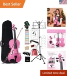 Aileen Violin 4/4 Full Size Adults Beginners, Pink Fiddle Starter Kit For.... Fixed Price $150.39.