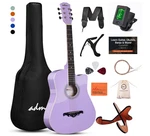 Adm 38IN Acoustic Guitar Cutaway Purple Wood Starter Set Gig Bag Stand. Fixed Price $184.52.