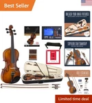 CVN-320L Solidwood Ebony Fitted Left-handed Violin With D'addario Prelude Str.... Fixed Price $340.78.