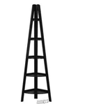 Casual Home 5-SHELF Corner Ladder Bookcase Black Solid Wood Construction. Fixed Price $89.99.