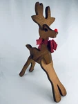 Vintage Handmade Wooden Santa Reindeer - Christmas Decor Holiday Bow Puzzle. Fixed Price $17.00.