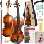 Kmise Violin 4/4 Full Set Ebony Acoustic Fiddle For Beginners. Fixed Price $210.52.