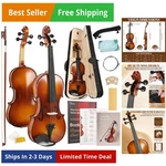 4/4 Full Set, High Density Ebony Violins, Glossy Acoustic Fiddle For A.... Fixed Price $197.52.