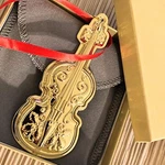 Wallace Limited Edition 2023 Gold Plated Violin Ornament Necklace Pendant 4.75'. Fixed Price $45.99.