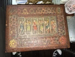 Vtg Hand Tooled Italian Leather Jewelry / Cigar Humidor Box Case Cherub Angels. Fixed Price $125.00.