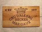 Rare Wine Wood Panel Cru Alesme Becker Margaux Vintage Crate Box 10/25 512. Fixed Price $23.00.