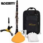 Rossetti 1150-CL Bb Clarinet Wood Grain With Mouthpiece, Case, Hercules Stand. Fixed Price $289.99.