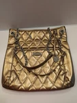 Grace Adele Gold Quilted Chain Strap Double Handle Shoulder Crossbody Bag Tote. Fixed Price $25.50.