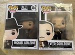 Michael Corleone #404 & Vito #389 Two Godfathers Funko Pops W/case. Fixed Price $52.00.