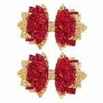 Glitter Hair Bows For Girls - Sparkly Bling Sequin Clips Handmade B.... Fixed Price $15.60.